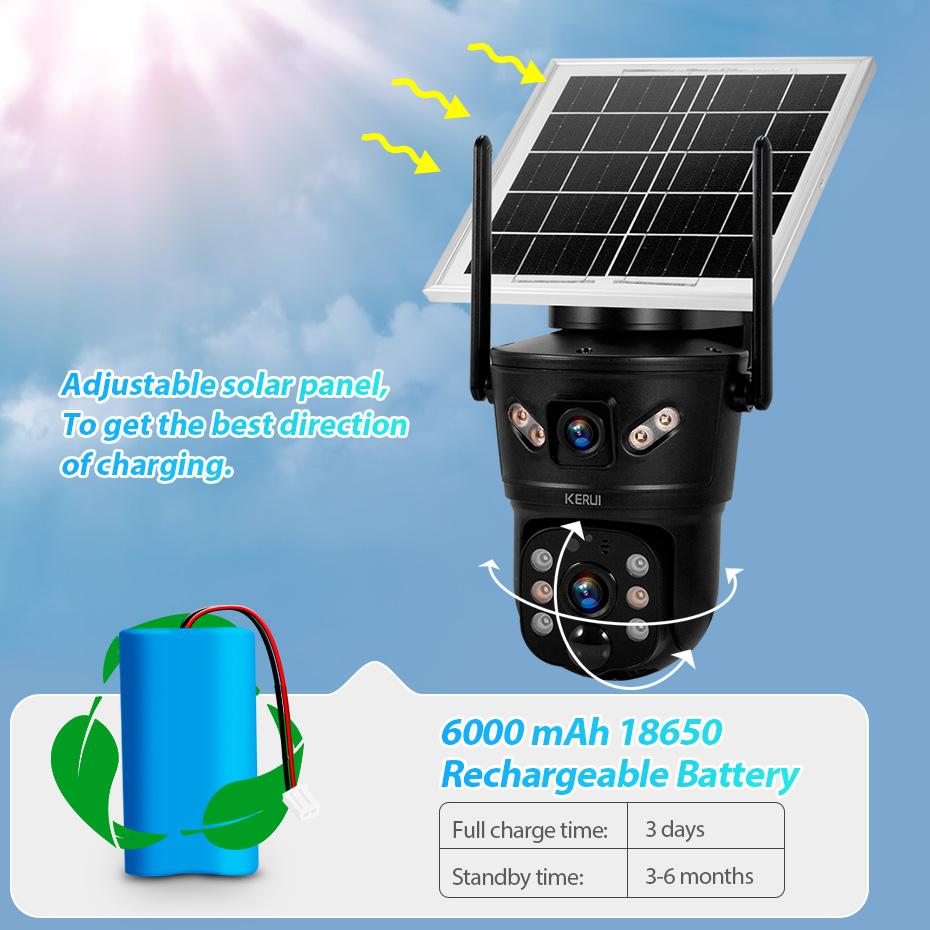 Home Security Tech - KERUI 6MP 4G SIM WiFi Solar