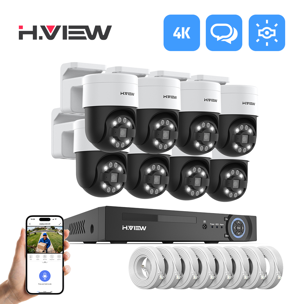 Home Security Systems With Cameras - H.view 8Ch 4K 5MP 8MP Cctv