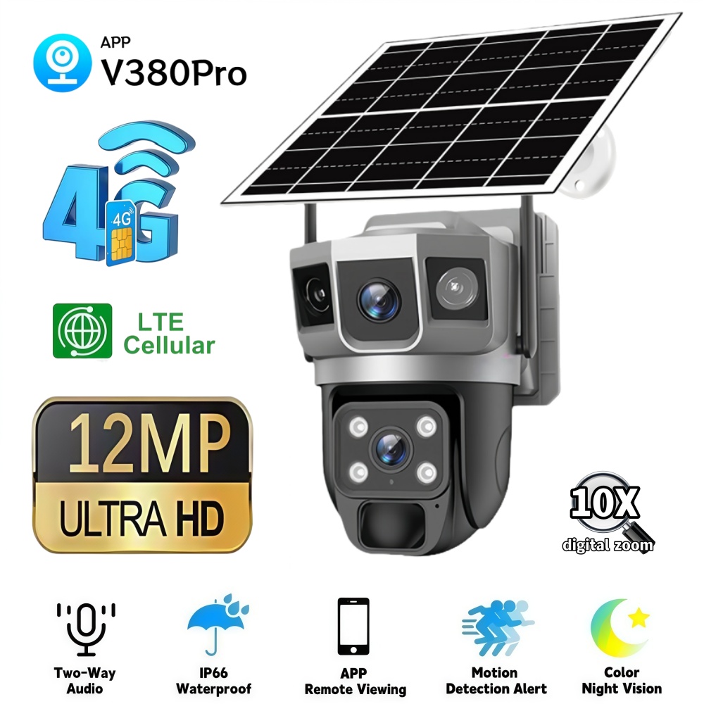 Home Security Systems With Cameras - 4G Camera Outdoor Solar Surveillance Camera