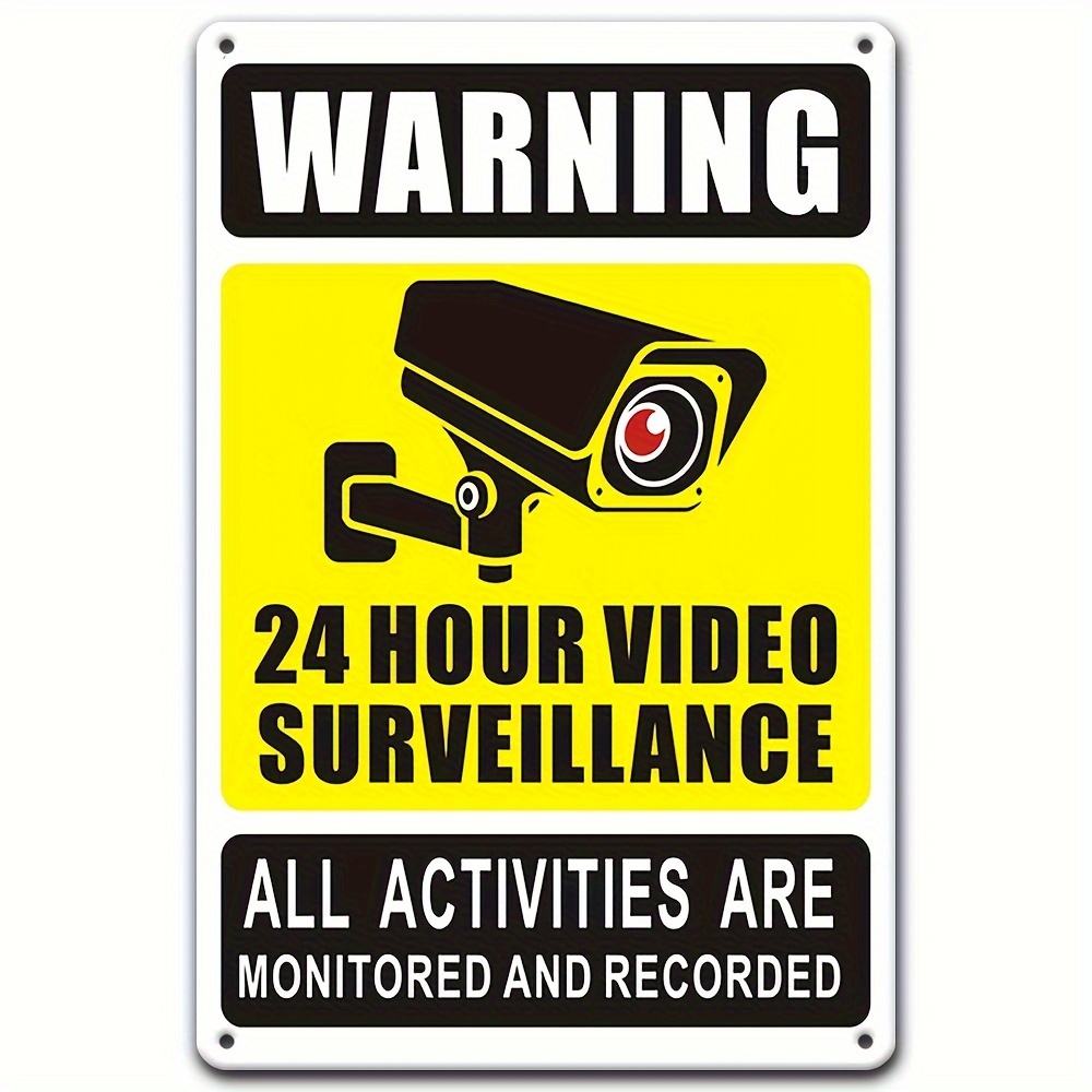 Home Security Tech - 24/7 videobewakingswaarschuwingsbord - duurzaam ijzeren metaal