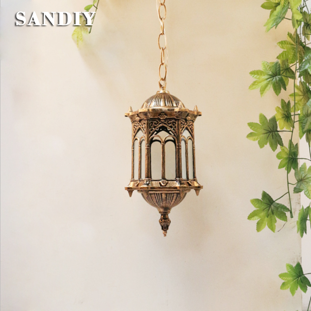 Home Security Yard Sign - SANDIY Outdoor Hanglamp Retro Hanglamp Vintage