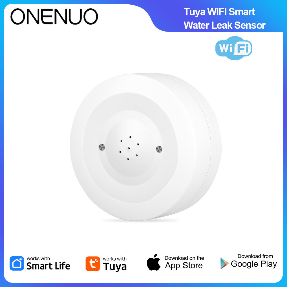 Home Security Devices - ONENUO WiFi Tuya Waterleksensor Overstromingslekkage Detector