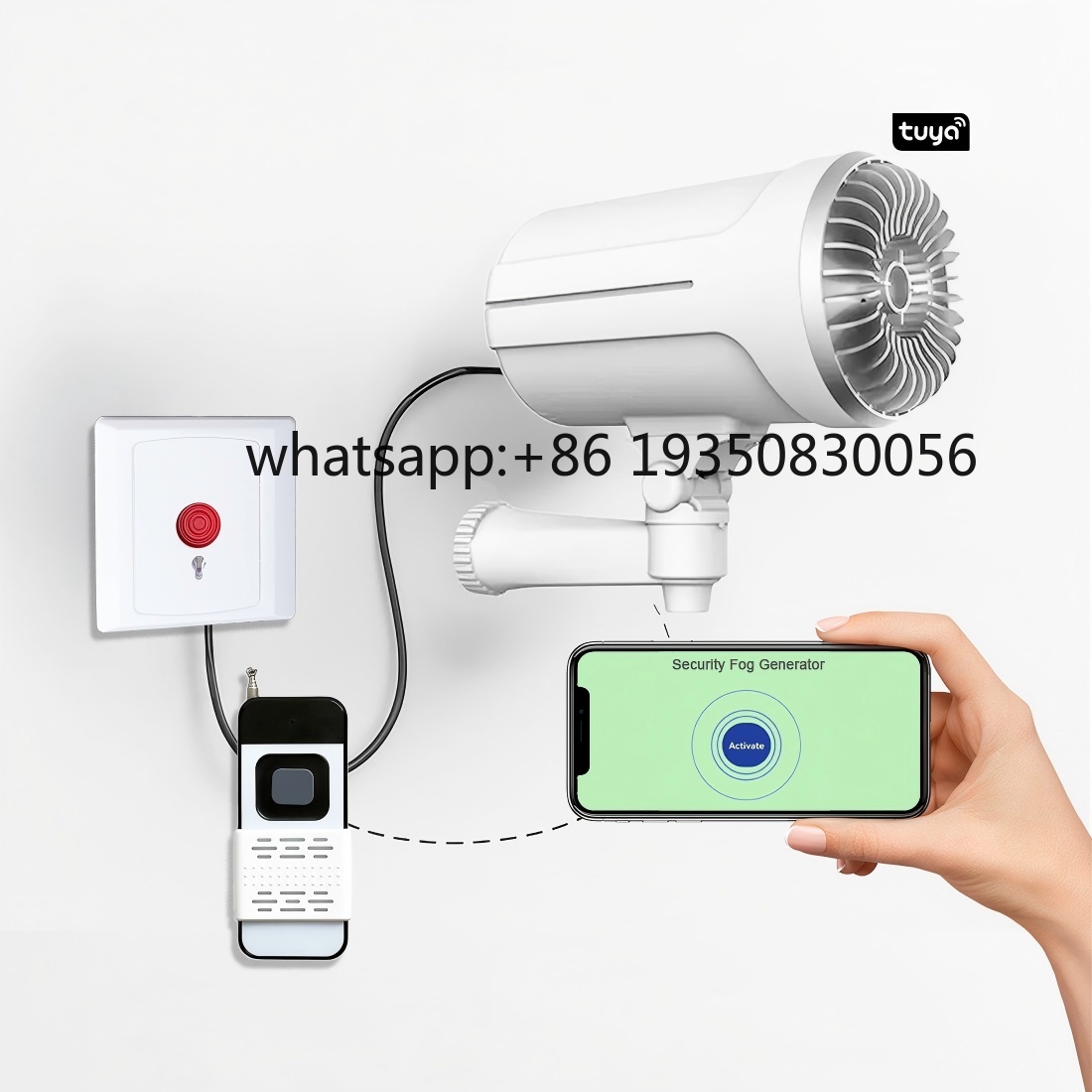 Home Security Fog System - Hoogwaardig slim beveiligingssysteem met wifi IP-netwerk,
