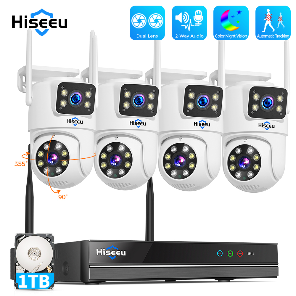 Home Security Video Systems - Hiseeu 6MP WiFi Dual Lens Camera