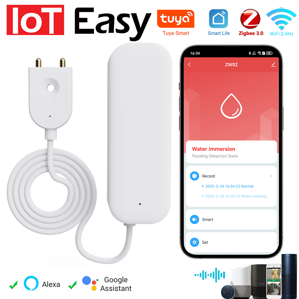Home Security App - Tuya WiFi ZigBee Watersensor Lekkage Alarm
