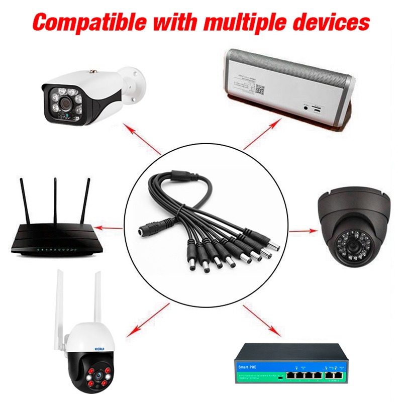 5.5x2.1mm 1 Vrouw naar 2 4 8 M - Home Security Tech recensie en prijs