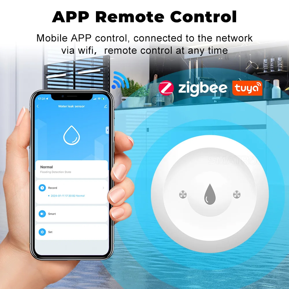 Tuya Zigbee watersensor overst - Home Security App recensie en prijs